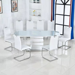 Milan Extending Dining Table Set with 6 Chairs - Fast UK Delivery