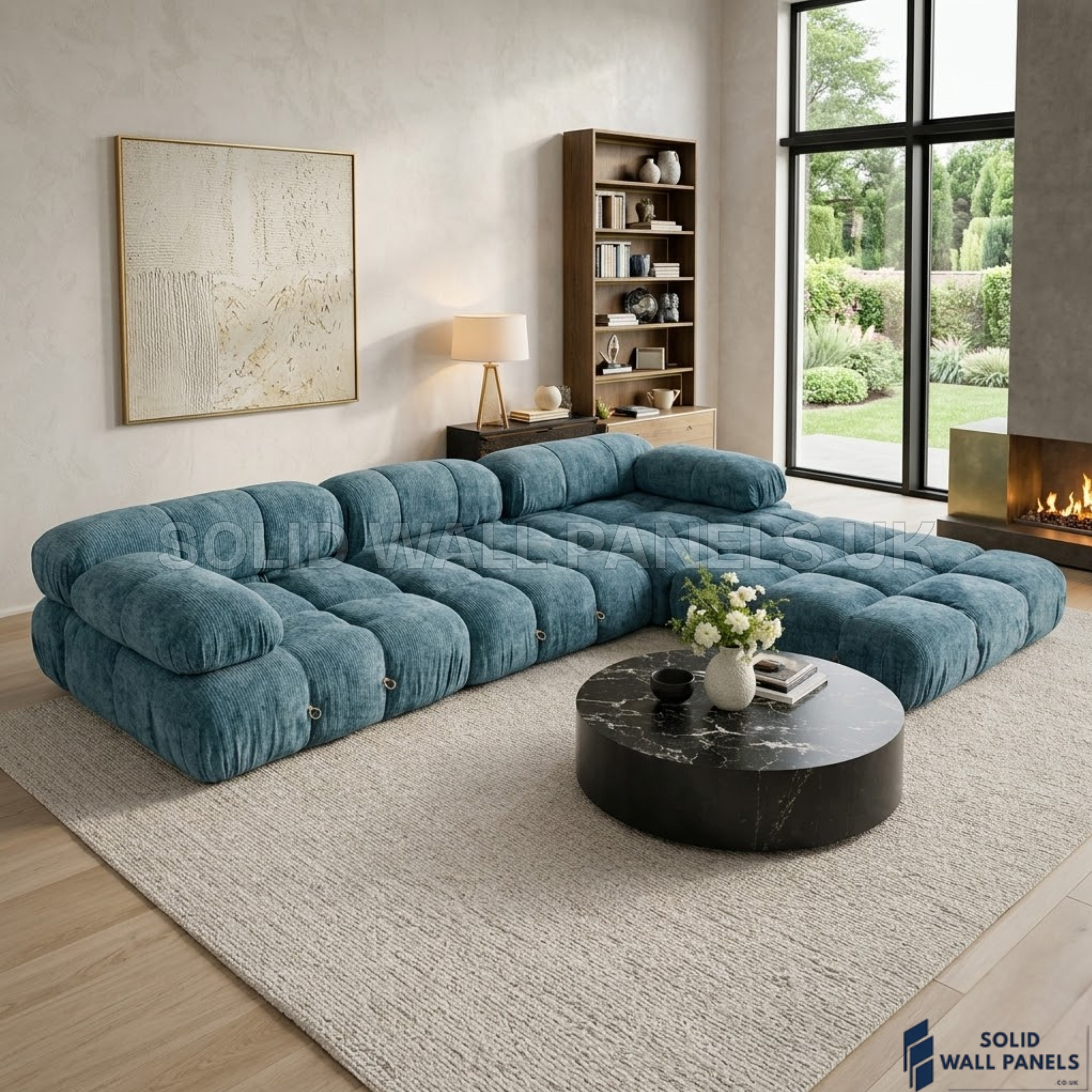 Milan Blue Modular Compression Sofa – 4 Seater Floor Sofa | Vacuum Packed Design