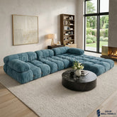 Milan Blue Modular Compression Sofa – 4 Seater Floor Sofa | Vacuum Packed Design