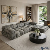 Milan Grey Modular Compression Sofa – 4 Seater Floor Sofa | Vacuum Packed Design