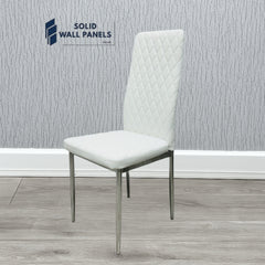 Morano Glass Dining Table Set 1.2m with California Chairs – Black, Grey & White