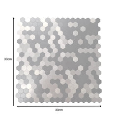 Mini Hexagon Mosaic Wall Tiles 30cm x 30cm (10 Pieces) – Self Adhesive Peel & Stick Tiles
