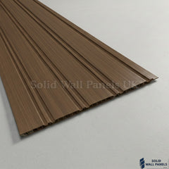 Multi-Width PVC Outdoor Wall Panels UK | Walnut 240cm x 30cm (8 Panels Per Pack)