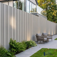 Multi Width PVC Outdoor Wall Panels UK | Light Grey 240cm x 30cm (8 Panels Per Pack)