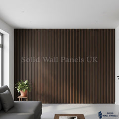 Multi Width Walnut Acoustic Wall Panels – 240cm | Sound Absorbing Wooden Slat Panelling