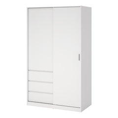 Naia White 2 Doors Wardrobe with 3 draers