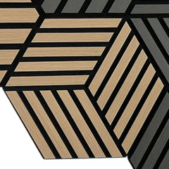 Oak Cube PVC Hanging Wall Panel - Lightweight | Fast UK Delivery