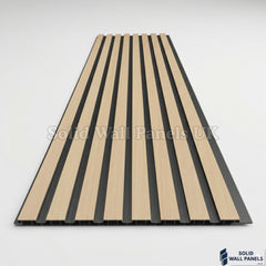 Oak Effect Slatted PVC Interior Wall Panels – Decorative Wood Look Panelling 240cm (8 Panels per Pack)
