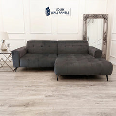 Oslo Premium Plush Velvet Fabric Corner 2 Piece Open Plan Sofa | Fast UK Delivery