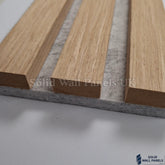Premium 3 Sided Wood Veneer Oak Acoustic Slat Wall Panel – Grey Felt Backing 2400 × 320 mm (Pack Of 2)
