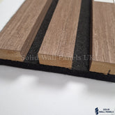 Premium 3 Sided Wood Veneer Smoked Oak Acoustic Slat Wall Panel – 2400 × 320 mm (Pack of 2)