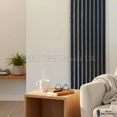 Premium Acoustic Blue Coloured Slat Wall Panels – 240cm x 32cm (Pack of 2) | 3 Sided Modern Panels