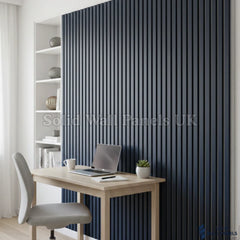 Premium Acoustic Blue Coloured Slat Wall Panels – 240cm x 32cm (Pack of 2) | 3 Sided Modern Panels