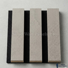 Premium Acoustic Concrete Coloured Slat Wall Panels – 240cm x 32cm (Pack of 2) | 3 Sided Modern Panels