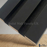 Premium Black 3 Sided Acoustic Slat Wall Panels – 2400 x 320mm (Pack of 2)