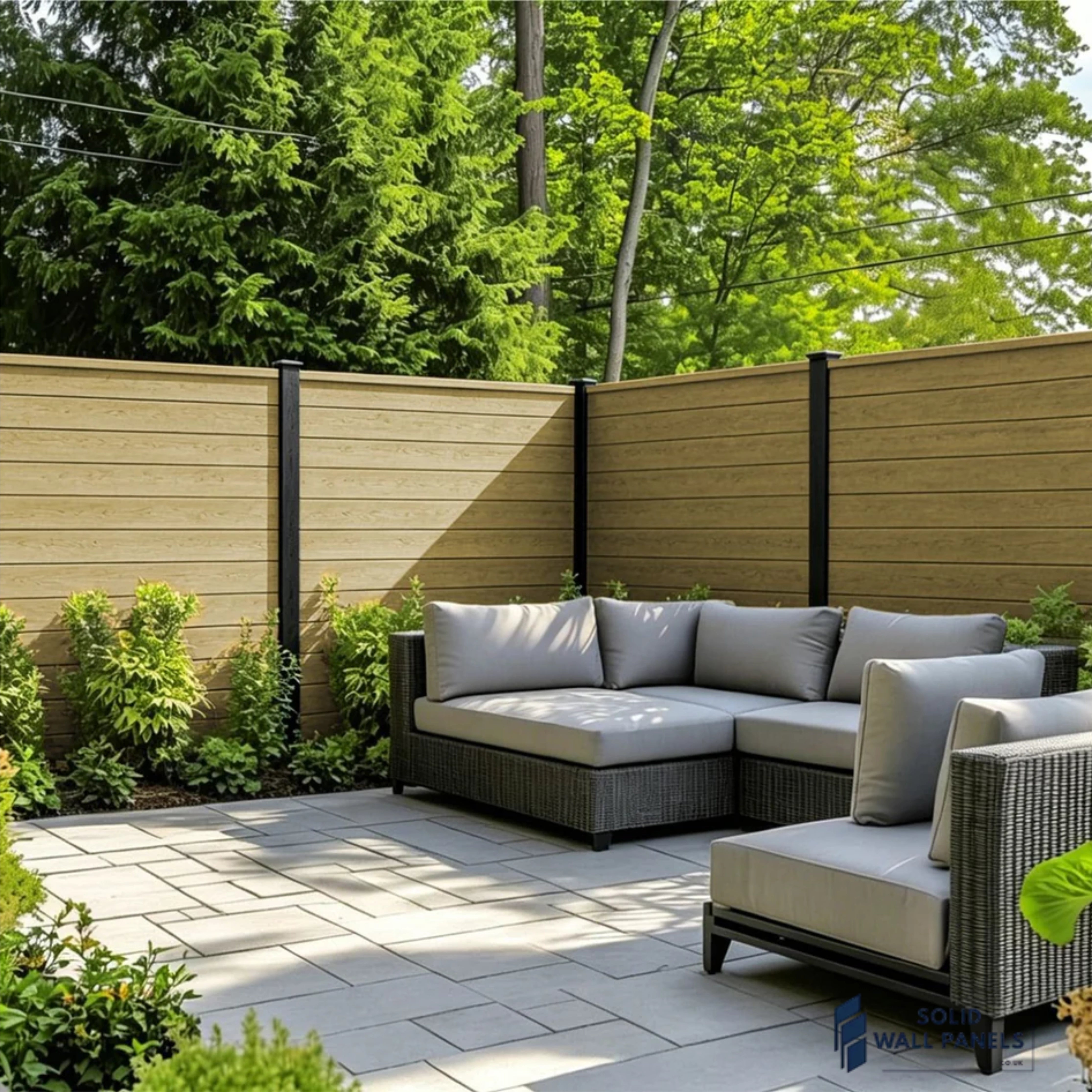 Premium Khaki Composite Fence Panels | UV Resistant Low Maintenance Garden Fencing