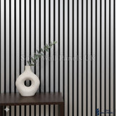 Premium Metallic Light Grey Acoustic Slatted Wall Panel – 240×60cm