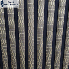 Premium Quartz Print Acoustic Wall Panel – Luxury 3D Gold Line Design