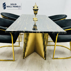 Ravello 180cm Marble Dining Table – Cream & Gold or Black & Gold