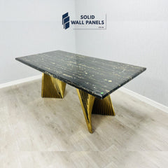 Ravello 180cm Marble Dining Table – Cream & Gold or Black & Gold