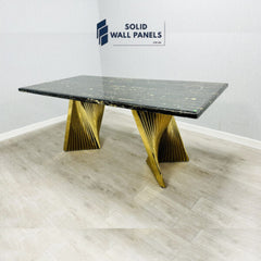 Ravello 180cm Marble Dining Table – Cream & Gold or Black & Gold