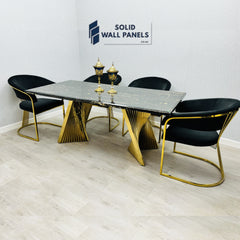 Ravello 180cm Marble Dining Table – Cream & Gold or Black & Gold