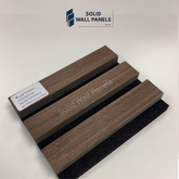Real Wood Acoustic Slatted Wall Panels – Smoked Oak 60×240 cm | Sound Dampening Felt Back