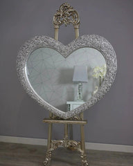 Rosa Heart Mirror – Luxury Champagne & Silver | Solid Wall Panels