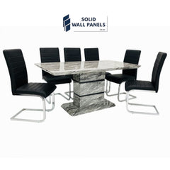 Roseberry Marble Effect Dining Table – 160cm Luxury Modern Design