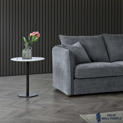 Rubin Corner Chaise – Charcoal Boucle Fabric | Modern Curved Design