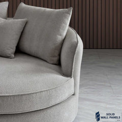 Rubin Corner Chaise – Pebble Boucle Fabric | Curved Modern Design