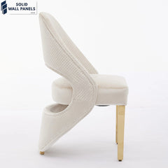 Modern Santorini Dining Chair with Sleek Gold Legs | Fast UK Delivery