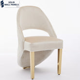 Modern Santorini Dining Chair with Sleek Gold Legs | Fast UK Delivery