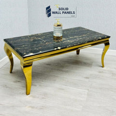 Sofia Black & Gold Marble Coffee Table – 120cm Luxury Design