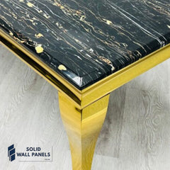 Sofia Black & Gold Marble Console Table – 120cm Luxury Design