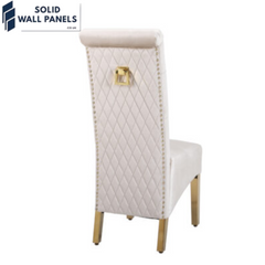 Sofia Gold Square Knocker High Back Dining Chair – Set of 2