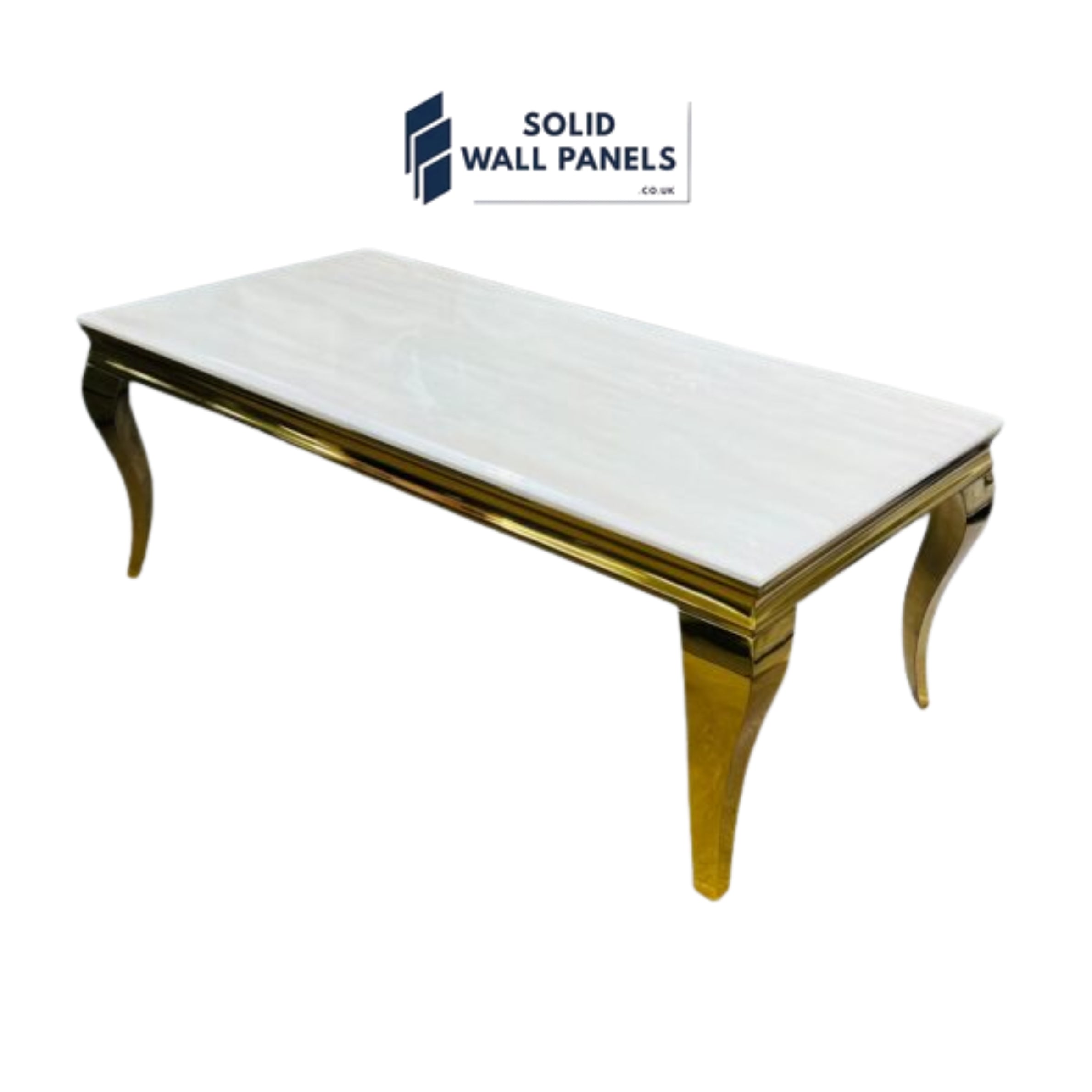 Sofia Cream Marble & Gold Coffee Table – 120cm Luxury Design