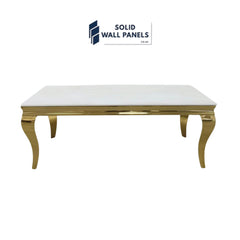 Sofia Cream Marble & Gold Coffee Table – 120cm Luxury Design