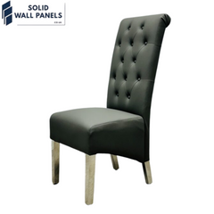 Sofia PU Leather High Back Dining Chairs – Set of 2 (Grey, Cream)