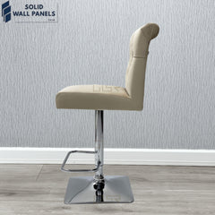 Sofia Velvet Bar Stool with Chrome Lion Knocker – Luxury Modern | Set of 2