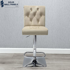 Sofia Velvet Bar Stool with Chrome Lion Knocker – Luxury Modern | Set of 2