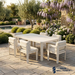 Sofia 6 Seater Aluminium Garden Dining Set – Taupe Outdoor Dining Table & Chairs