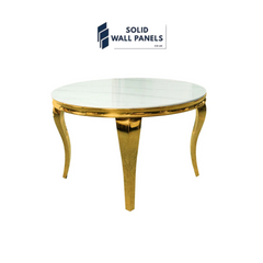 Sofia Cream & Gold Marble Dining Table – Round & Rectangle Sizes