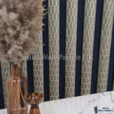 Premium Quartz Print Acoustic Wall Panel 60 × 240 cm | Luxury 3D Gold Line Design