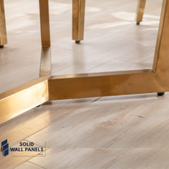 Sorrento Oval Ceramic Dining Table – Gold & Cream (150cm / 180cm)