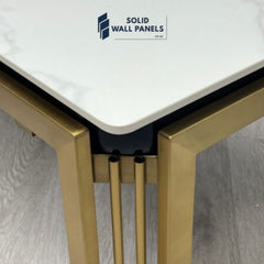 Sorrento Rectangle Ceramic Coffee Table – Cream Top with Luxury Gold Frame