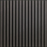 Square Acoustic Wood Wall Panels - Charcoal Black 60cm x 60cm (4 Pieces) | Fast UK Delivery