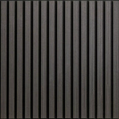 Square Acoustic Wood Wall Panels - Charcoal Black 60cm x 60cm (4 Pieces) | Fast UK Delivery