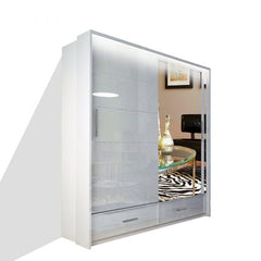 SYCYLIA 150cm Sliding Wardrobe with Mirror Door – Fast UK Delivery