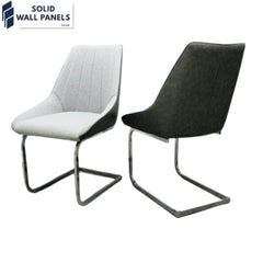 Tenerife Grey & Black Upholstery Dining Chair – Set of 2